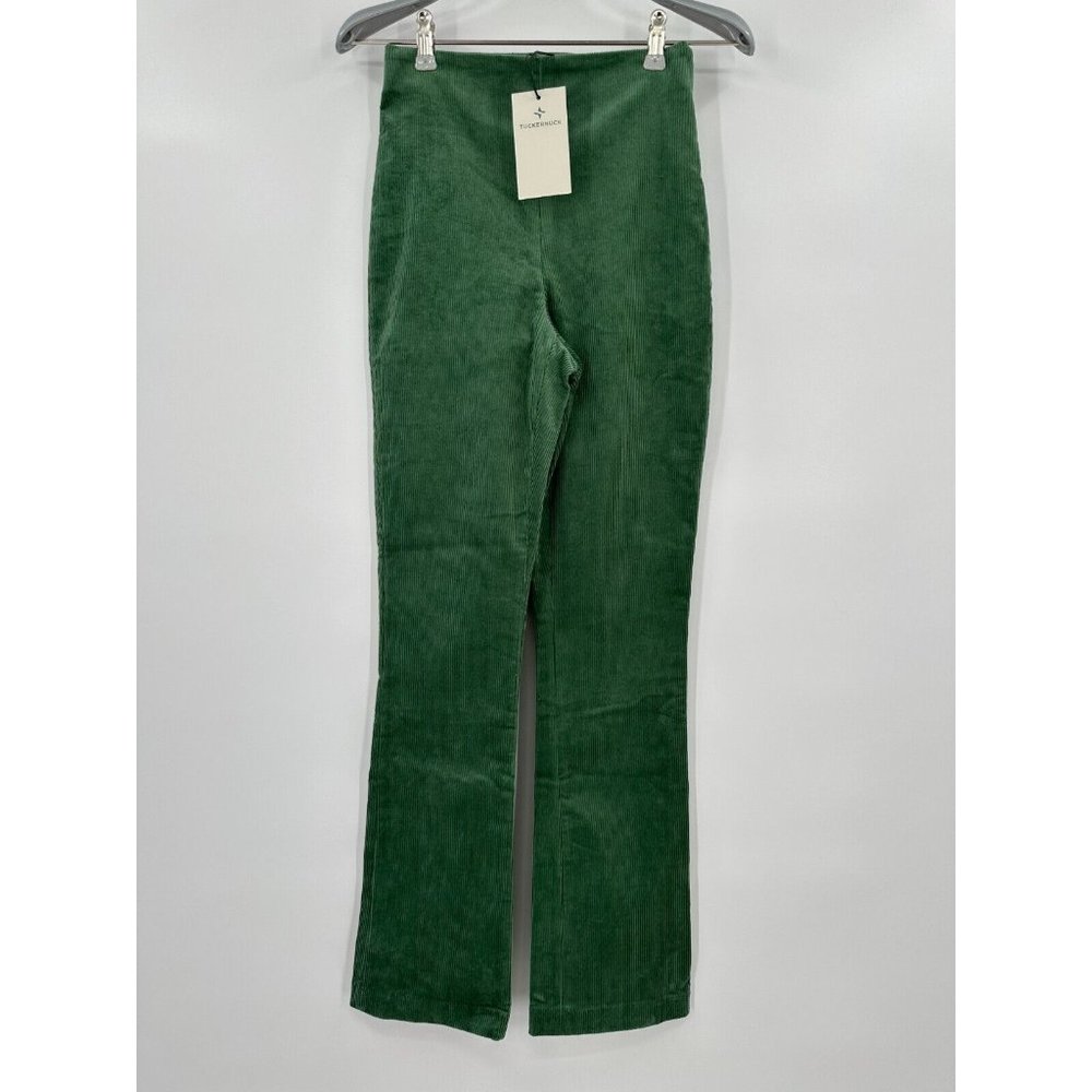 Tuckernuck Green Corduroy Ashford Pants sz XS Ankle Kick Elastic Waist NWT $148